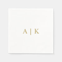 Personalizado Monogram Napkins Faux Gold