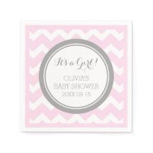 Personalizado Monograma Baby Shower Napkin gris ro