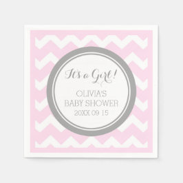 Servilleta De Papel Personalizado Monograma Baby Shower Napkin gris ro