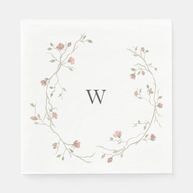 Servilleta De Papel Personalizado Monograma Boda bohemio Napkin (Anverso)