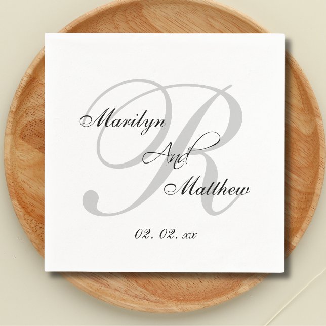 Servilleta De Papel Personalizado Monograma Elegante Papel de bodas (Subido por el creador)