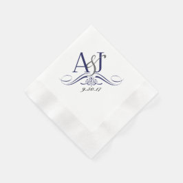 Servilleta De Papel Personalizado Monograma Napkin de almuerzo acuñado