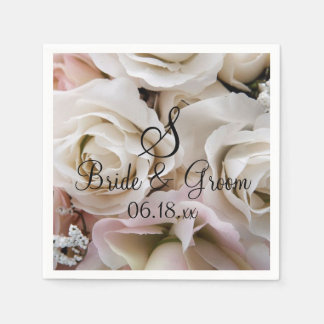 Servilleta De Papel Personalizado Monograma Novia Groom Nombre Boda Ro