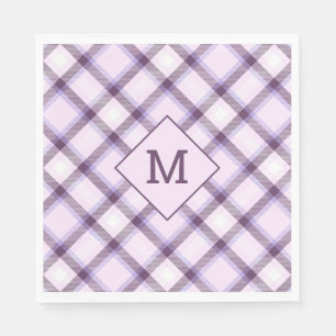 Servilleta De Papel Personalizado Monograma Tapado / Patrón Tartán