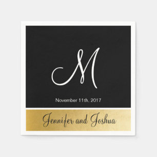 Servilleta De Papel Personalizado Monogramado Personalizado Boda de Or