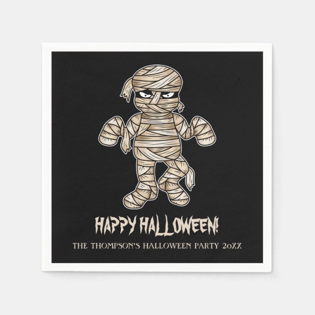 Servilleta De Papel Personalizado Mummy Personalizable Halloween Event (Anverso)