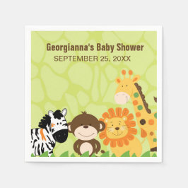 Servilleta De Papel Personalizado Napkin de Bright Safari Animals
