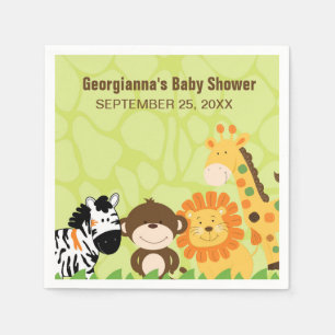 Servilleta De Papel Personalizado Napkin de Bright Safari Animals