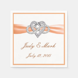 Servilleta De Papel Personalizado Naranja Infinity Heart Paper Napkins