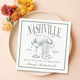 Servilleta De Papel Personalizado Nashville Bachelorette Rodeo Cocktai