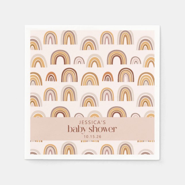 Servilleta De Papel Personalizado neutral del desierto del Boho Arcoir (Anverso)