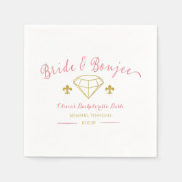 Servilleta De Papel Personalizado Novia Boujee Diamond Bachelorette