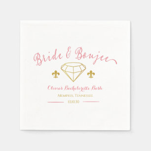 Servilleta De Papel Personalizado Novia Boujee Diamond Bachelorette