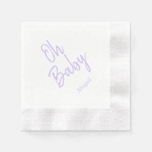 Servilleta De Papel Personalizado Oh Baby "Name" Lavender Baby Shower