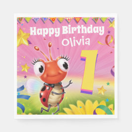 Servilleta De Papel Personalizado Papel de cumpleaños chica de servill