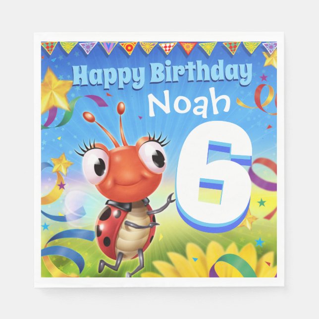 Servilleta De Papel Personalizado Papel de cumpleaños niño de serville (Anverso)