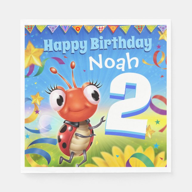 Servilleta De Papel Personalizado Papel de cumpleaños niño de serville (Anverso)