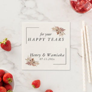 Servilleta De Papel Personalizado para tu Boda de Boho Happy Lears