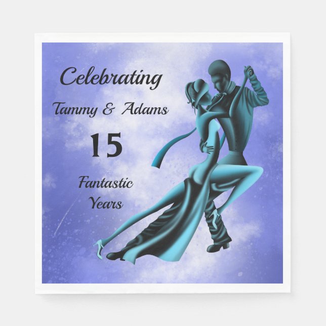 Servilleta De Papel Personalizado Pareja Romántica Dance Tango (Anverso)