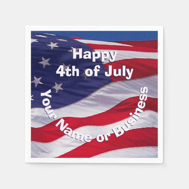 Servilleta De Papel Personalizado Patriótico de Bandera de Estados Uni (Anverso)