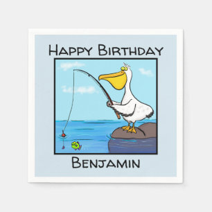 Servilleta De Papel Personalizado pelícano de pesca divertida
