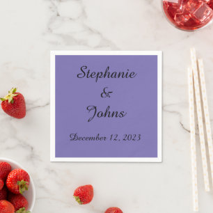 Servilleta De Papel Personalizado Periwinkle Violet Boda Bride Groom N