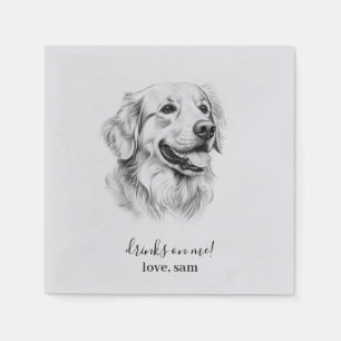 Servilleta De Papel Personalizado Perro Boda Napkin   Golden Retriever