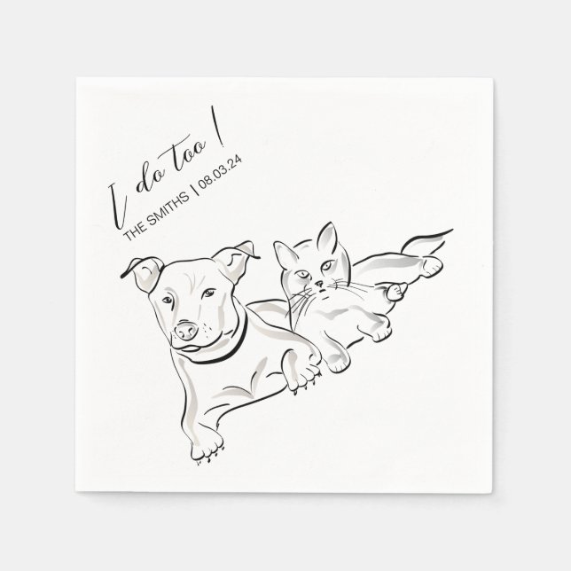 Servilleta De Papel Personalizado Perro Cocktail Napkins Usando Foto M (Anverso)