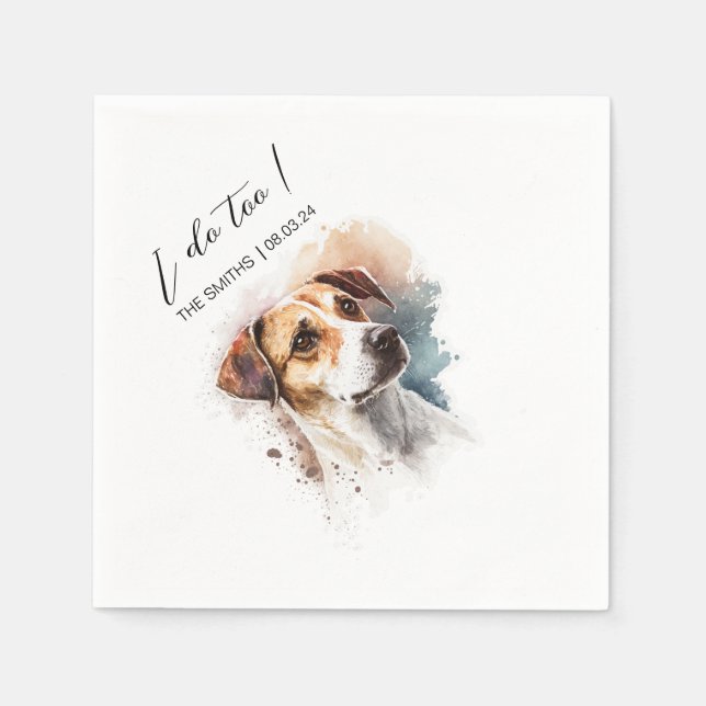 Servilleta De Papel Personalizado Perro Cocktail Napkins Usando Foto M (Anverso)