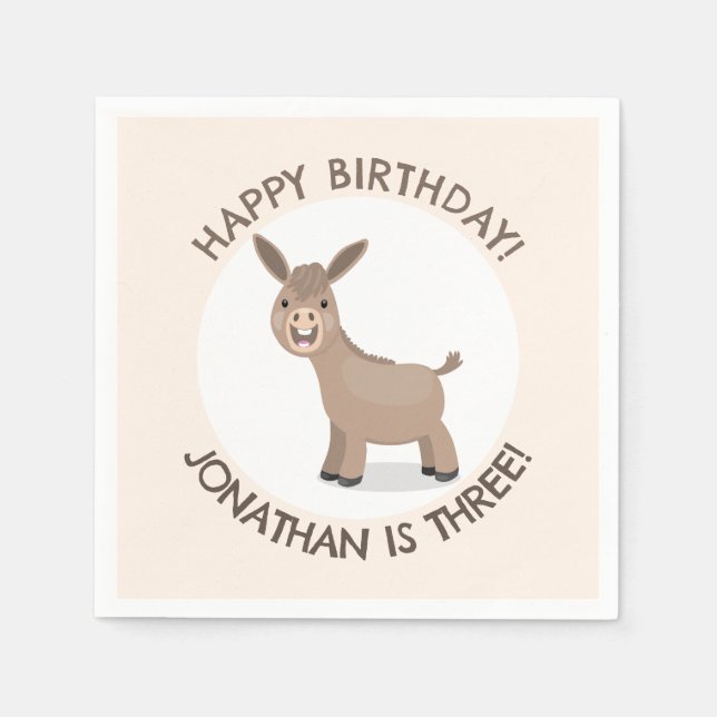 Servilleta De Papel Personalizado personalizado de burro lindo (Anverso)