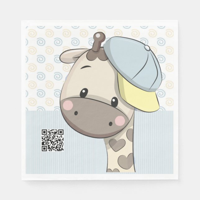 Servilleta De Papel Personalizado personalizado Niño Niño Giraffe Pape (Anverso)