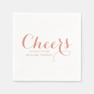 Servilleta De Papel Personalizado Pink Rubor Future Sr. y Sra. Boda