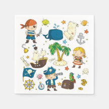 Personalizado Pirates Island Barco Niños Napkins C