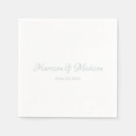 Servilleta De Papel Personalizado polvoriento azul Script Pareja Nombr