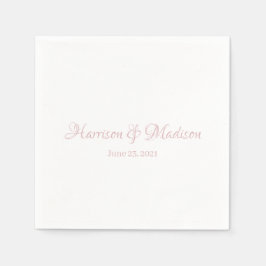 Servilleta De Papel Personalizado polvoriento rosa Script Pareja Nombr
