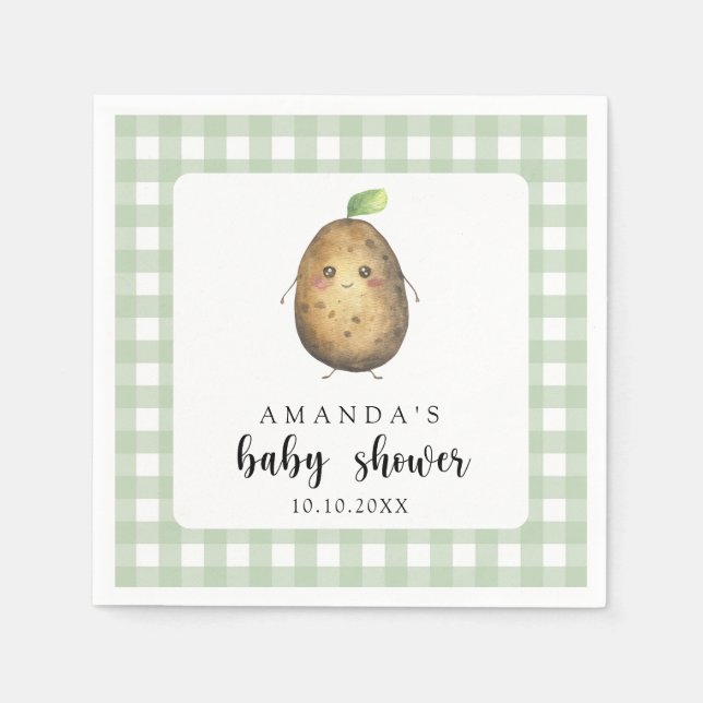 Servilleta De Papel Personalizado Potato Baby Shower (Anverso)