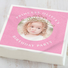 Servilleta De Papel Personalizado Princesa de la foto de cumpleaños co