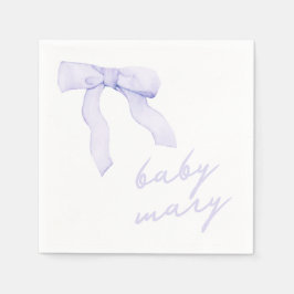 Servilleta De Papel Personalizado Purple Bow Baby Shower Napkins