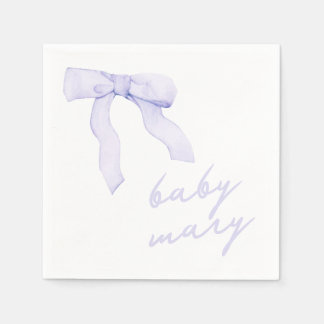 Servilleta De Papel Personalizado Purple Bow Baby Shower Napkins