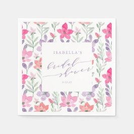 Servilleta De Papel Personalizado Púrpura Púrpura Acuarela Floral Brid