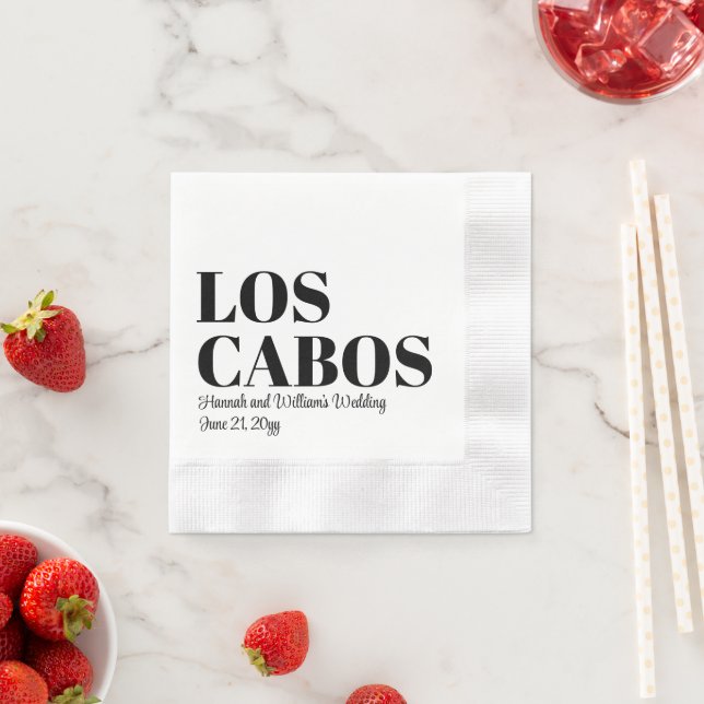Servilleta De Papel Personalizado Recepción de boda Los Cabos (In situ)