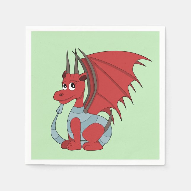 Servilleta De Papel Personalizado Red Dragon (Anverso)