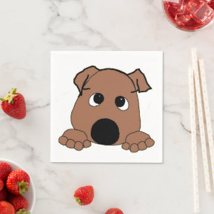 Servilleta De Papel personalizado rojo bulldog asomando