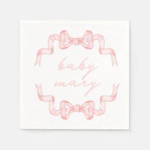 Servilleta De Papel Personalizado Ropa Baby Shower Bow rosa