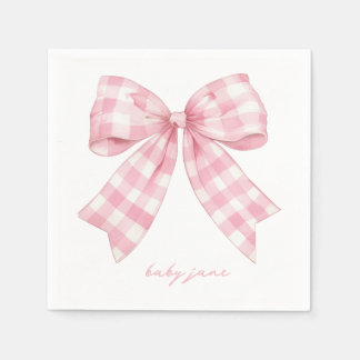 Servilleta De Papel Personalizado Ropa Baby Shower Bow rosa