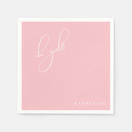Servilleta De Papel Personalizado Rosa Oh Chica Baby Shower Napkin