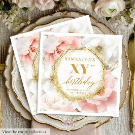 Servilleta De Papel Personalizado Rubor Gold 80 Napkins Boho Moda