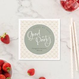 Servilleta De Papel Personalizado Sage Gold Class of 2025 Grad Fiesta