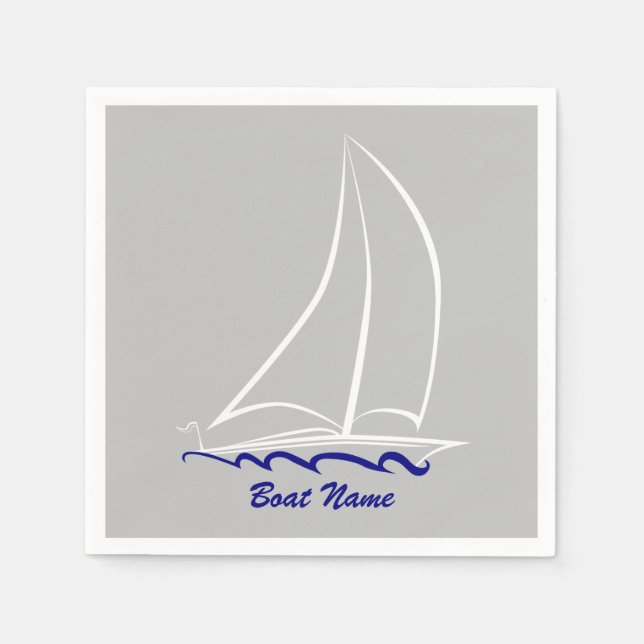 Servilleta De Papel Personalizado Sailboat Napkins (Anverso)