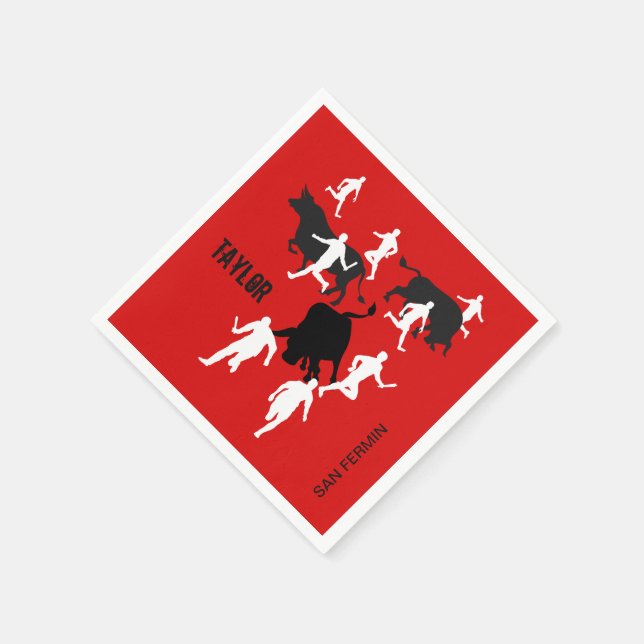 Servilleta De Papel Personalizado, San Fermín Pamplona, corrida de tor (Borde)